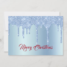 Trendy Blue Glitter Drives Gráficos de Natal Plana