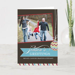 Cartão De Festividades Trendy Chevron Christmas Photo Greeting Card
