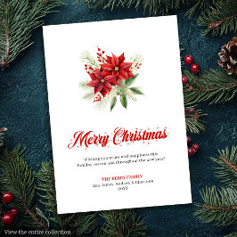 Cartão De Festividades Trendy Christmas Flowers Printable Greeting Card