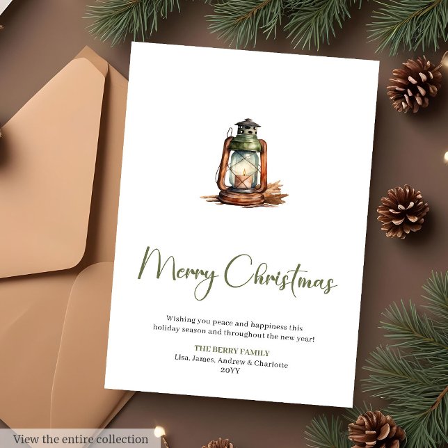 Cartão De Festividades Trendy Cozy Script Font Christmas Greeting Card (Trendy Cozy Script Font Christmas Greeting Card)