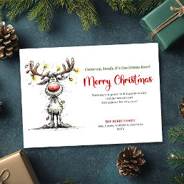 Cartão De Festividades Trendy Funny Reindeer Holiday Greeting Design