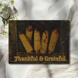 Cartão De Festividades Trendy Grateful e agradecida orelhas de milho