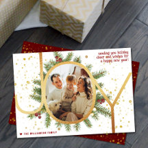 Trendy Joy Pine Boughs Wreath Foto de Natal