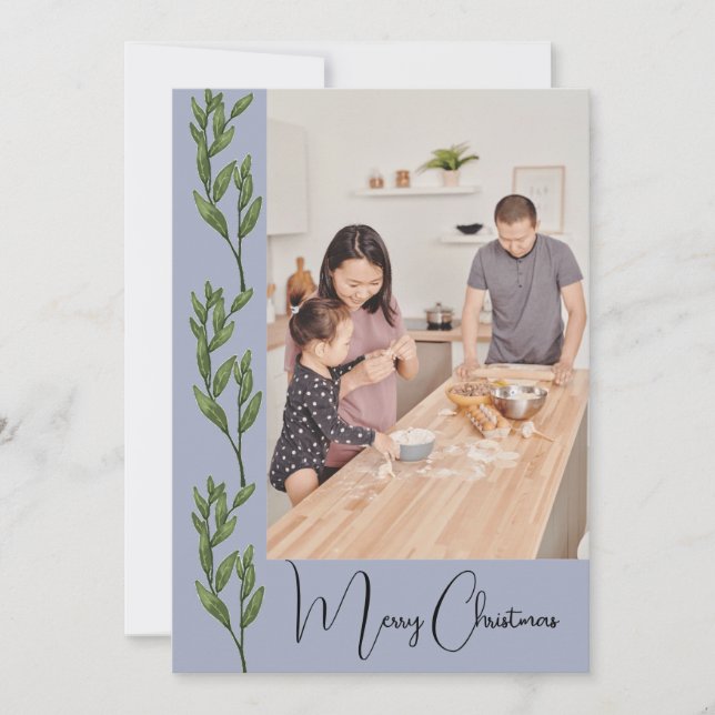 Cartão De Festividades Trendy Modern Photo Christmas (Frente)