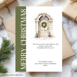 Cartão De Festividades Trendy Neutral Christmas Door Holiday Greeting