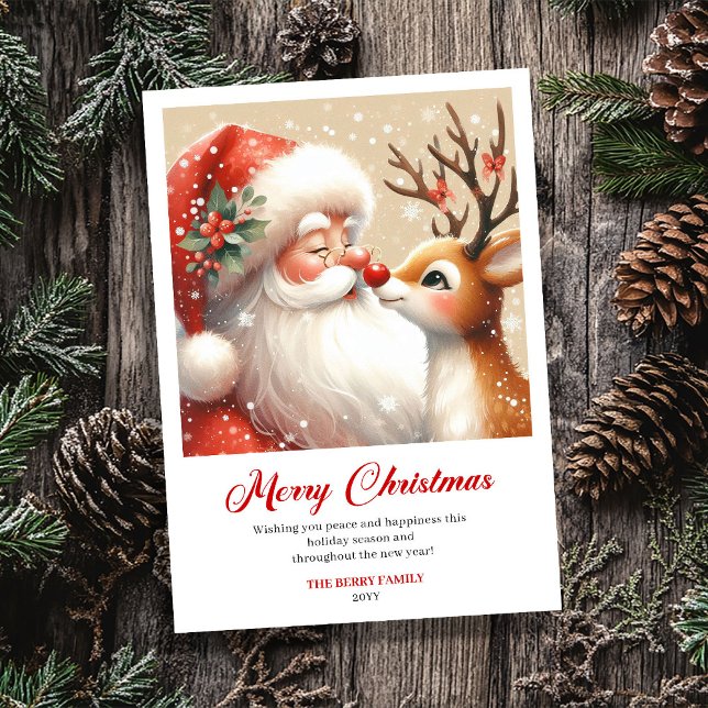 Cartão De Festividades Trendy Santa Claus Rudolph Cartoon Christmas Card (Trendy Santa Claus Rudolph Cartoon Christmas Greeting Card

)