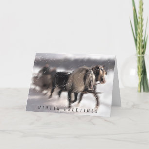 Cartão De Festividades Trenó de Neve