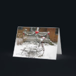 Cartão De Festividades Trenó do inverno<br><div class="desc">Este trenó antigo coberto em trações macias da neve convida imagens dos dias idos perto.  Este cartão de nota vazio é grande para o obrigado que você nota,  obtem desejos bons,  e muito mais!</div>