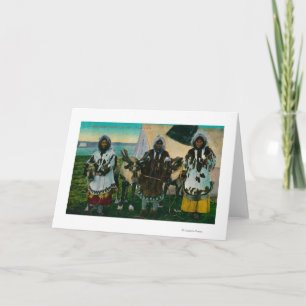 Cartão De Festividades Três Belezas Eskimo e ReindeerState Leve