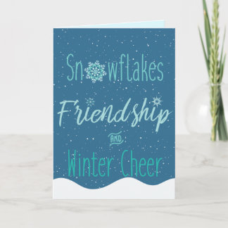 Cartão De Festividades Três flocos de neve, amizade e animação de inverno