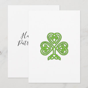 Cartão De Festividades Três Folhas Sorte Irlandesa Feliz Dia de São Patrí