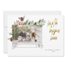 Três Fotos de Natal em Caligrafia Dourada Elegante