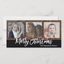 Cartão De Festividades Três Fotos Feliz Natal