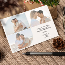 CARTÃO DE FESTIVIDADES TRÊS FOTOS, METADE DE ARQUIVO, NATAL SIMPLES