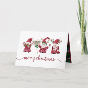 Cartão De Festividades Três Gnomos Rena Natal Família Foto