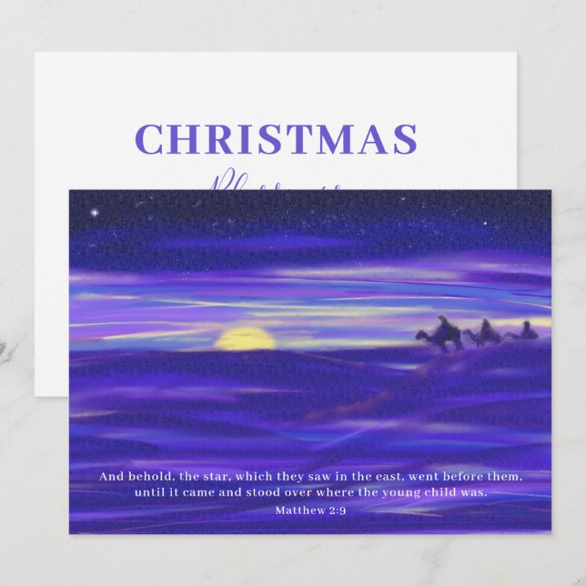 Cartão De Festividades Três homens sábios com aquarela Personalizada (Frente/Verso)