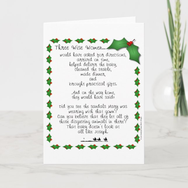 Cartão De Festividades Três mulheres sábias (Frente)