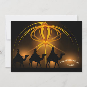 Cartão De Festividades Três Reis Magos Dourado Personalizado