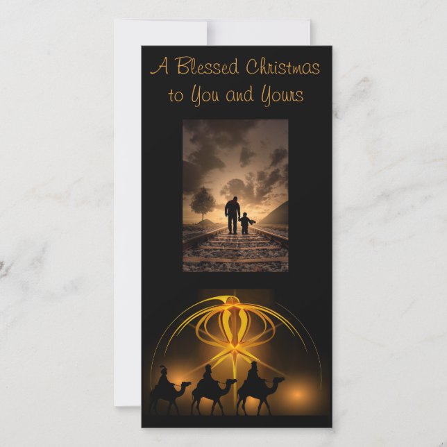 Cartão De Festividades Três Reis sua Foto e Saudação (Frente)