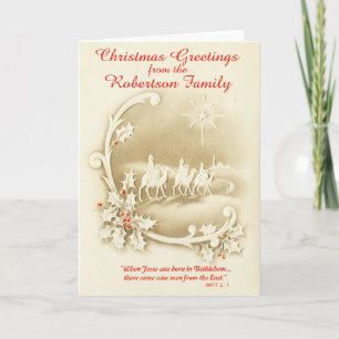 Cartão De Festividades Três Sábios M enChristmas Card