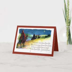 Cartão De Festividades Três Sábios Seguindo a Estrela a Belém