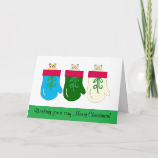 Cartão De Festividades Três Ursos Natal