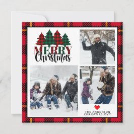 Cartão De Festividades Três Xadrezes de Natal Feliz Natal