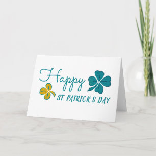 Cartão De Festividades Trevo de Quatro Folhas Shamrock Feliz Dia de São P