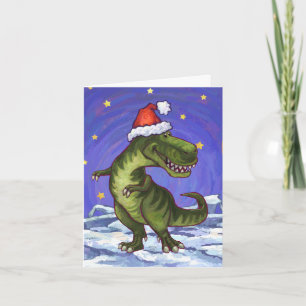 Cartão De Festividades TRex Dinosaur Holiday Card
