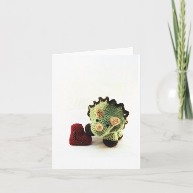 Cartão De Festividades Triceratops - vazio (Frente)