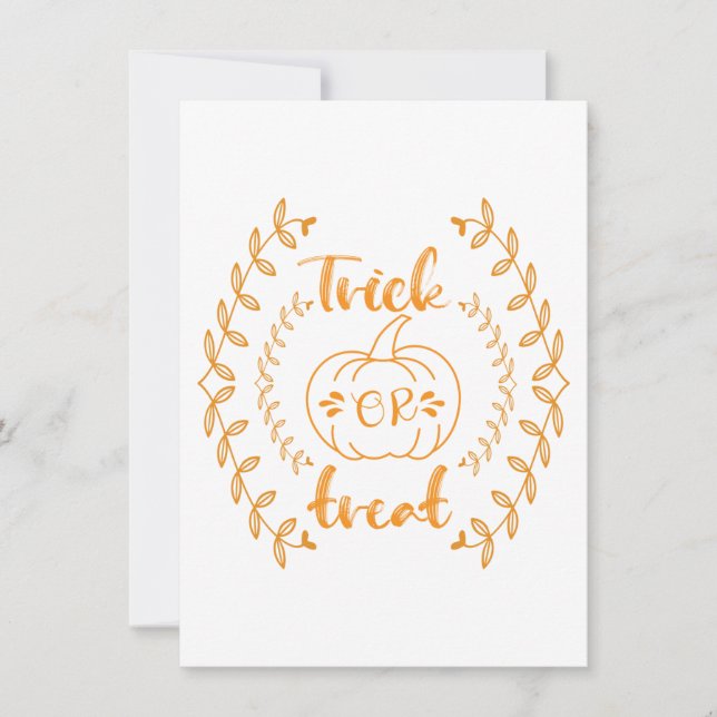 Cartão De Festividades Trick or treat em moldura de plantas  (Frente)