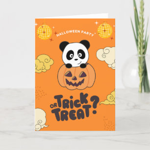 Cartão De Festividades Trick Or Treat Panda Abóbora Festa De Halloween