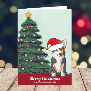 Cartão De Festividades Tricolor Corgi personalizado bonito no Natal de Sa