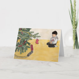 Cartão De Festividades Trilhos de Natal