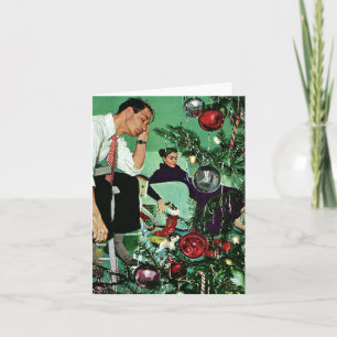 Cartão De Festividades Trimando a Árvore