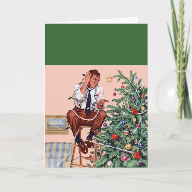 Cartão De Festividades Trimestrando a árvore de Natal (Frente)