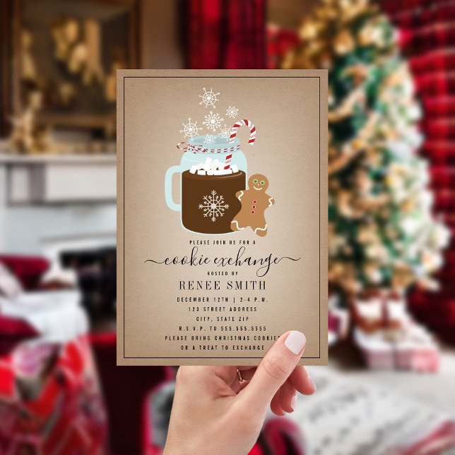 Cartão De Festividades Troca de Biscoitos de Natal de Gengibre (Criador carregado)