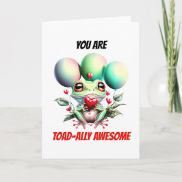 Cartão De Festividades trocadilhos sapo | Toad Pun verde, bonitinho e fan