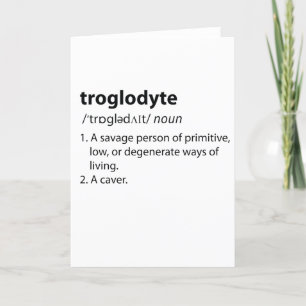 Cartão De Festividades Troglodyte - Definição Engraçada Espeleologia