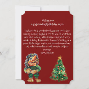 Cartão De Festividades Troll de Natal barato e Delícia de Árvore