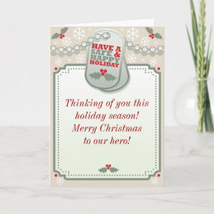 Cartão De Festividades Troops Dog Tag Holiday Greeting Card