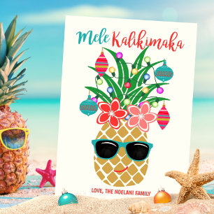 Cartão De Festividades Tropical Abacaxi Mele Kalikimaka Natal