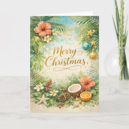 Cartão De Festividades Tropical Beach Christmas 