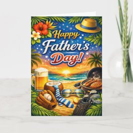 Cartão De Festividades Tropical Beach Fathers Day