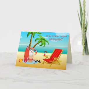 Cartão De Festividades Tropical Santa Christmas Greeting
