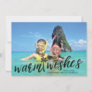Cartão De Festividades Tropical Warm Wishes Flat Holiday Photo Card