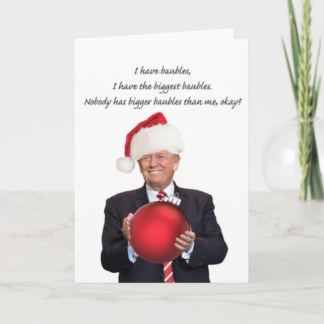 Cartão De Festividades Trump Christmas: As maiores bolas (Frente)
