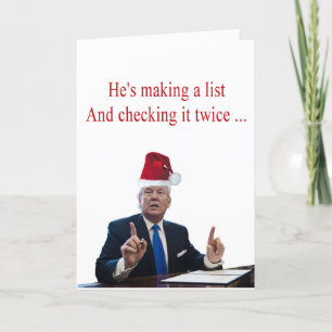 Cartão De Festividades Trump Christmas: Ele é fazer lista