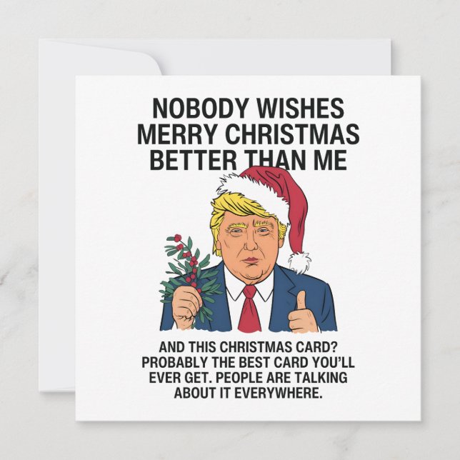 Cartão De Festividades Trump Christmas Ninguém Deseja Feliz Natal (Frente)