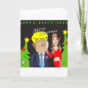 Cartão De Festividades Trump, Donald, Melania, Natal, presente, presente.
